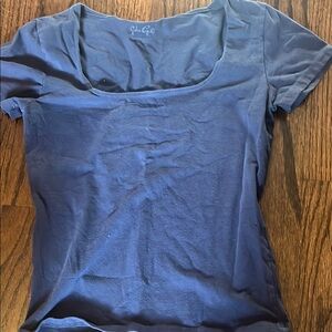 Navy square neck top